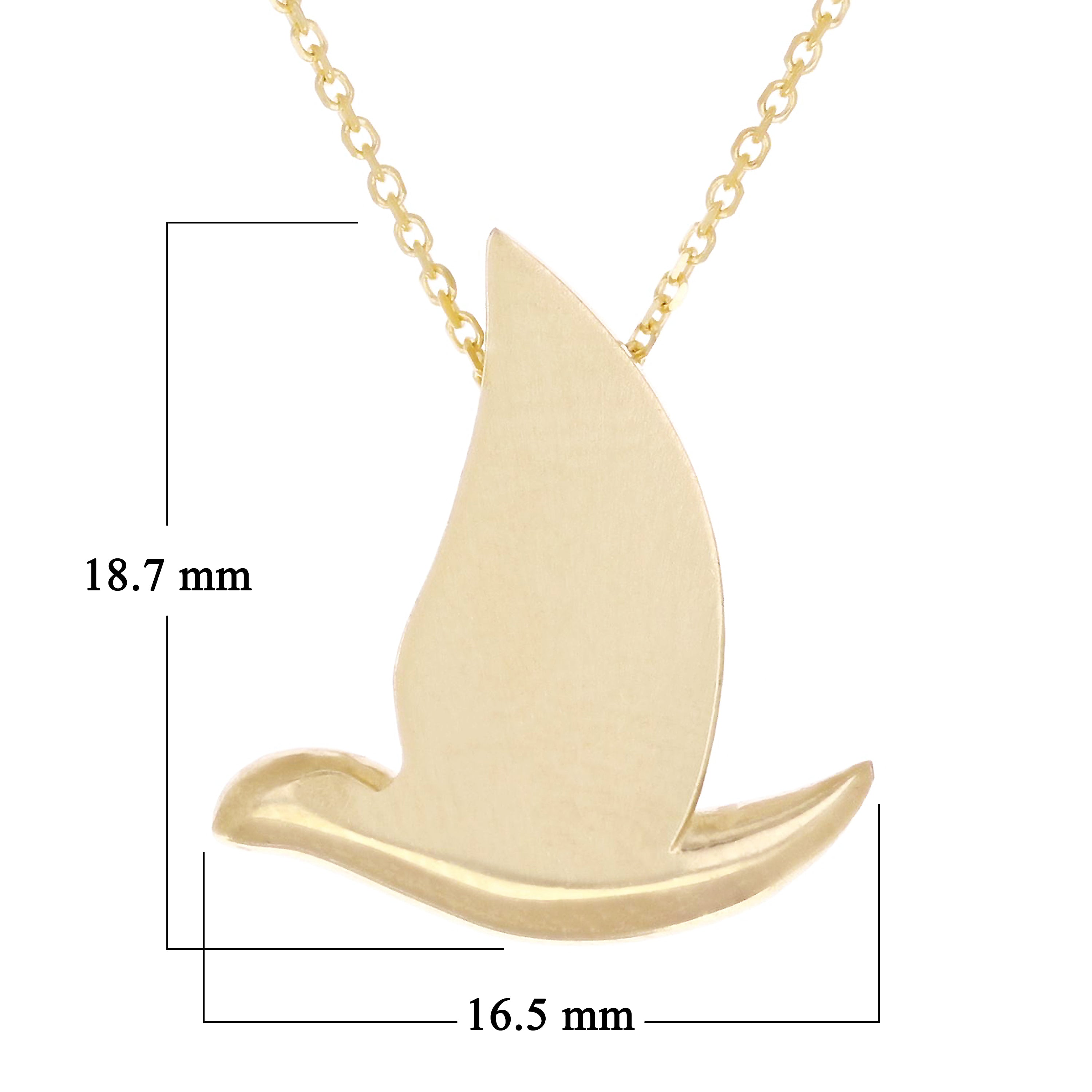 14k Yellow Gold Holy Spirit Dove Necklace 18" 3.1 grams - Yellow