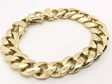 Men's 14k Yellow Gold Solid Miami Cuban Link Chain Bracelet 8.5" 12.5mm 89 grams