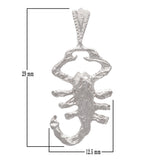 14k White Gold Diamond Cut Zodiac Sign Scorpion Charm Pendant 2.4 grams - White