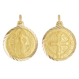 Italian 14k Yellow Gold Saint Benedict Religious Charm Pendant 1" 2.5 grams