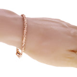 14k Rose Gold Handmade Nugget Link Bracelet 7.75" - Rose