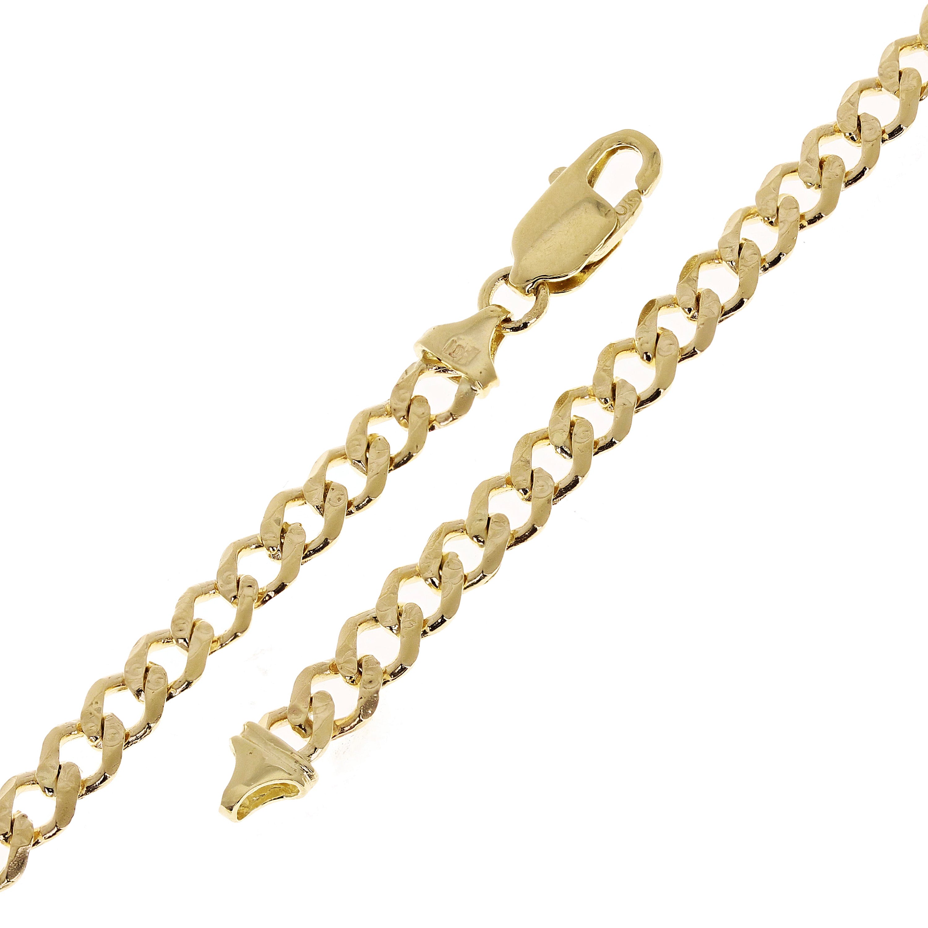 10k Yellow Gold Cuban Yellow Pave Link Chain Necklace 22" 5.9mm 26.8 grams - 22"