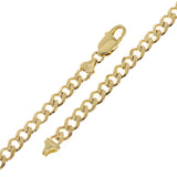 10k Yellow Gold Cuban Yellow Pave Link Chain Necklace 22" 5.9mm 26.8 grams - 22"
