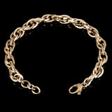Italian 14k Yellow Gold Hollow Oval Link Bracelet 8.25" 7.5mm 6.6 grams