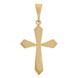 14k Yellow Gold Solid High Polish 3D Passion Cross Charm Pendant 1.6" 4.2 grams