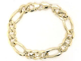 10k Yellow Gold Figaro Link Chain Bracelet 9" 12.7mm 42.1 grams - 9"