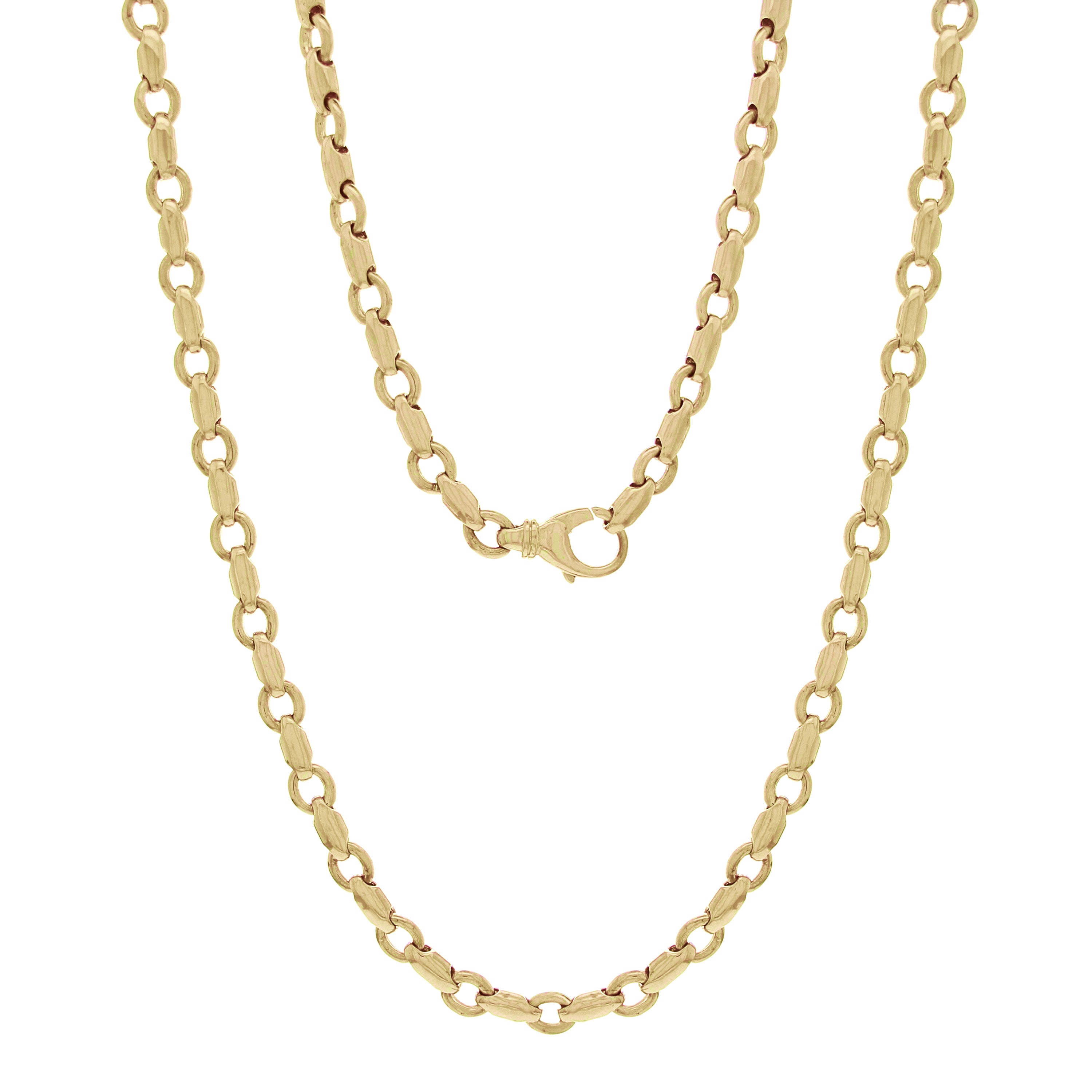 10k Yellow Gold Solid Handmade Fashion Link Chain Necklace 20" 6.5mm 43.6 grams - 20" 43.6 grams