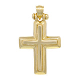 14k Yellow Gold 3D Cross Religious Charm Pendant 1.17" 3.9 grams - Yellow