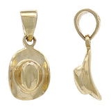 14k Yellow Gold Rodeo Horse Cowgirl Hat Cowboy Hat Charm Pendant 1.1 grams - Yellow