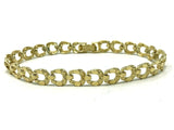 10k Yellow Gold Solid Nugget Horse Shoe Link Bracelet 8" 8mm 12 grams