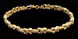 14k Yellow Gold Hugs & Kisses XOXO Link Bracelet 7.25" 5.3mm 9 grams