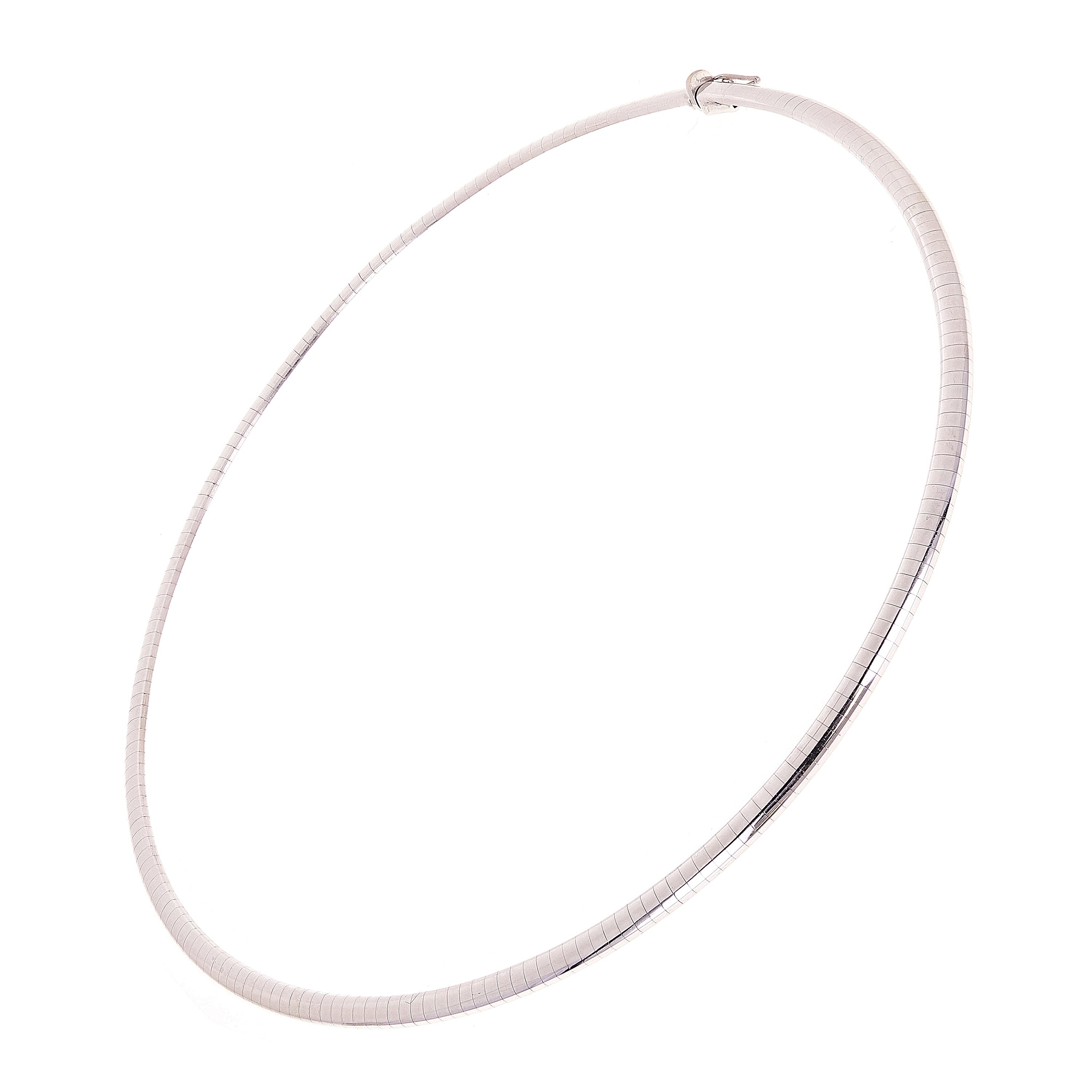 Women's Italian 14k White Gold Omega Necklace Choker 16" 4mm 20.8 grams - 20.8 grams