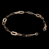 Italian 14k Yellow Gold High Polished & Diamond Cut Paperclip Link Bracelet 7"