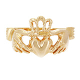 14k Yellow White or Rose Gold Love Friendship Claddagh Irish Ring Sizes 5-9