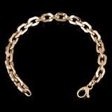 Italian 14k Yellow Gold Hollow Oval Link Bracelet 7.75" 7mm 9.6 grams