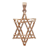 14k Rose Gold Diamond Cut Jewish Star of David Charm Pendant 1.8 grams - Rose