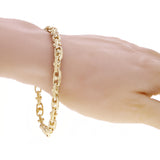 10k Yellow Gold Handmade Greek Key Link Chain Bracelet 9" 6mm 26.2 grams - 9"