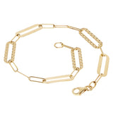 Italian 14k Yellow Gold High Polished & Diamond Cut Paperclip Link Bracelet 7" 6.2mm 3.1 grams