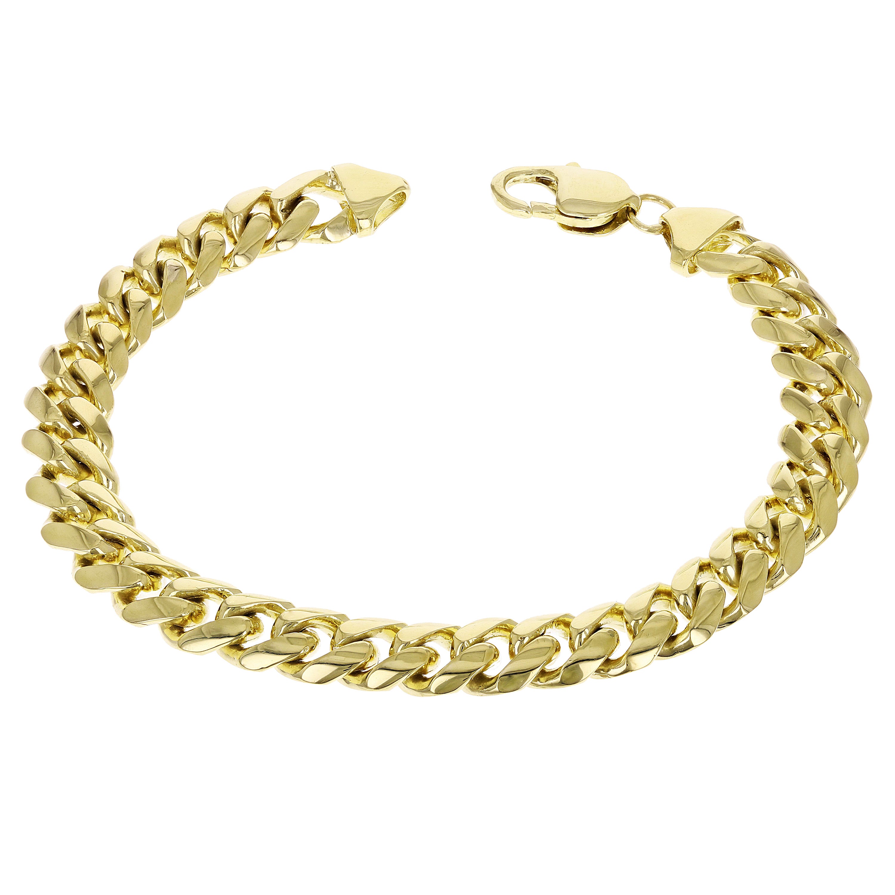 14k Yellow Gold Solid Heavy Miami Cuban Chain Bracelet 7" 10mm 46.6 grams - Yellow,7"