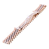 Italian Two-Tone 14k White & Rose Gold Watch Link Bracelet 8.5" 15mm 36 grams - White and Rose 36 grams