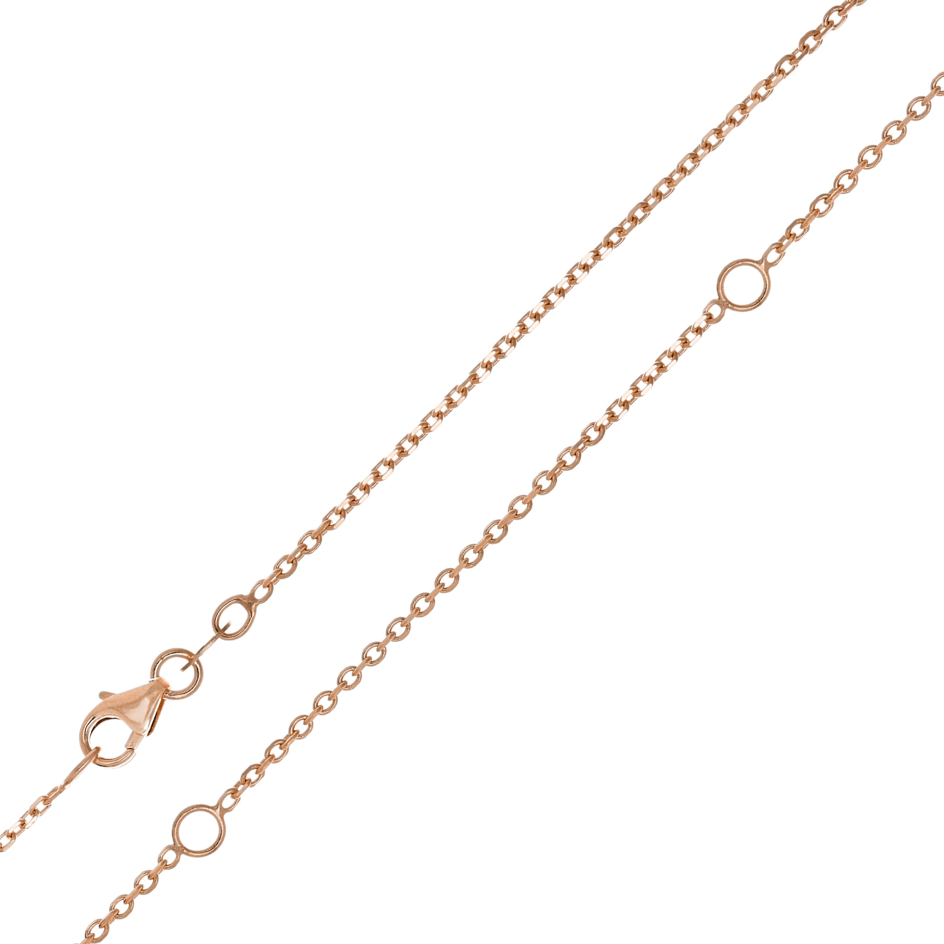 Italian 14k Rose Gold Diamond Cut Rolo Chain Necklace 16-20" 0.9mm to 1.35mm