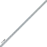 Italian 14k White Gold Solid Spiga Wheat Chain Necklace 16" 1.1mm 3.1 grams - White,1.1mm 16" 3 grams