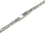 14k White Gold Child Baby Boy Kid Flat ID Cuban Bracelet 6" 7.3 grams