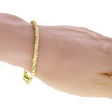10k Yellow Gold  Solid Handmade Nugget Bracelet 7" 4mm 8.5 grams - Yellow,7"