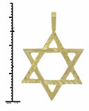 14k Yellow Gold Diamond Cut Jewish Star of David Charm Pendant 3.3 grams