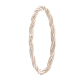 14k White Gold Twisted Rope Bright Polished Textured Finish Stackable Ring Band - White