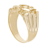 14k Yellow Gold Solid Chunky Nugget Ring 13mm Size 7.5 6.5 grams - Ring Size 7.5