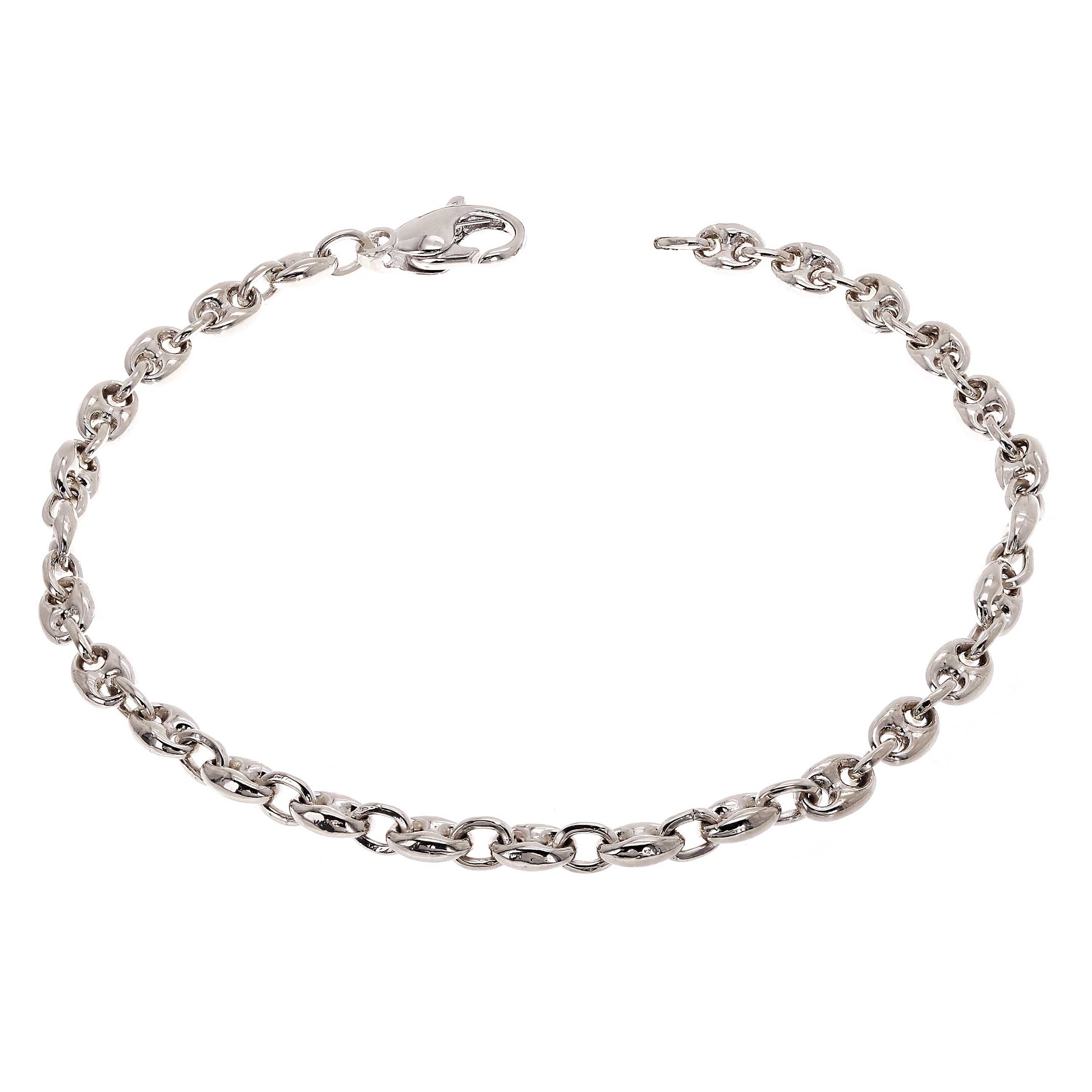 14k White Gold Handmade Gucci Mariner Link Bracelet 7" 4.9mm 10.9 grams - White,7"