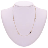 Italian 14k Yellow Gold Oval Charm Rolo Chain Necklace Adj.16.5-17.5" 3.1 grams