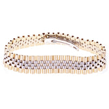 Italian 14k Yellow White or Rose Gold Watch Link Bracelet 8" 15.2mm
