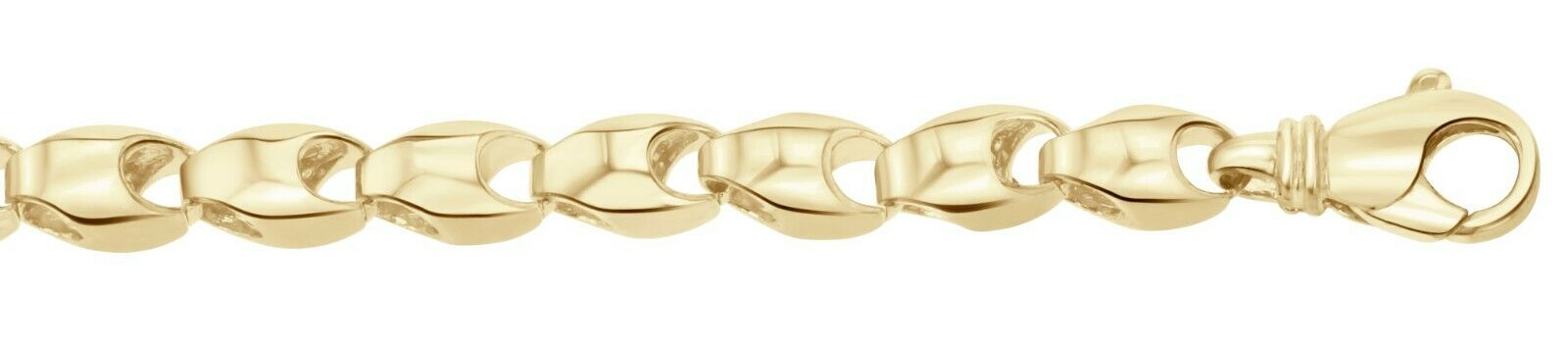 14k Yellow Gold Handmade Fashion Link Bracelet 8" 7mm 32.2 grams