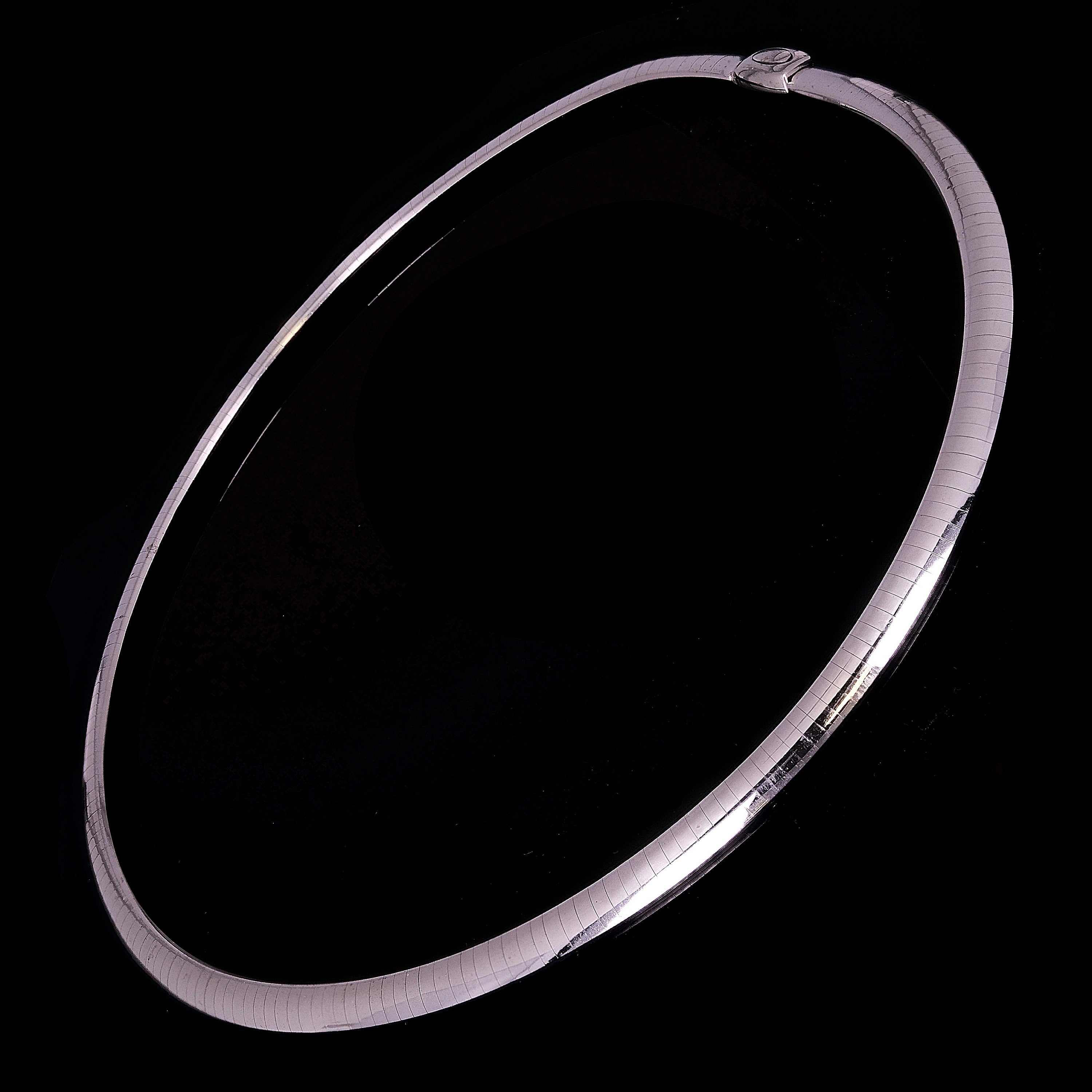 Women's Italian 14k White Gold Omega Necklace Choker 17" 6mm 35.7 grams - 35.7 grams