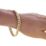 Men's 14k Yellow Gold Solid Miami Cuban Link Bracelet 7" 8mm 28.5 grams - 7" 28.5 grams