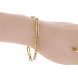 Italian 14k Yellow Gold Hollow Paper Clip Link Chain Bracelet 7.75" 5mm 4.3grams - 7.75" 5mm 4.3 grams