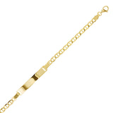Italian 14k Yellow Gold Engravable Baby Kid ID Anchor Mariner Bracelet 6.5"