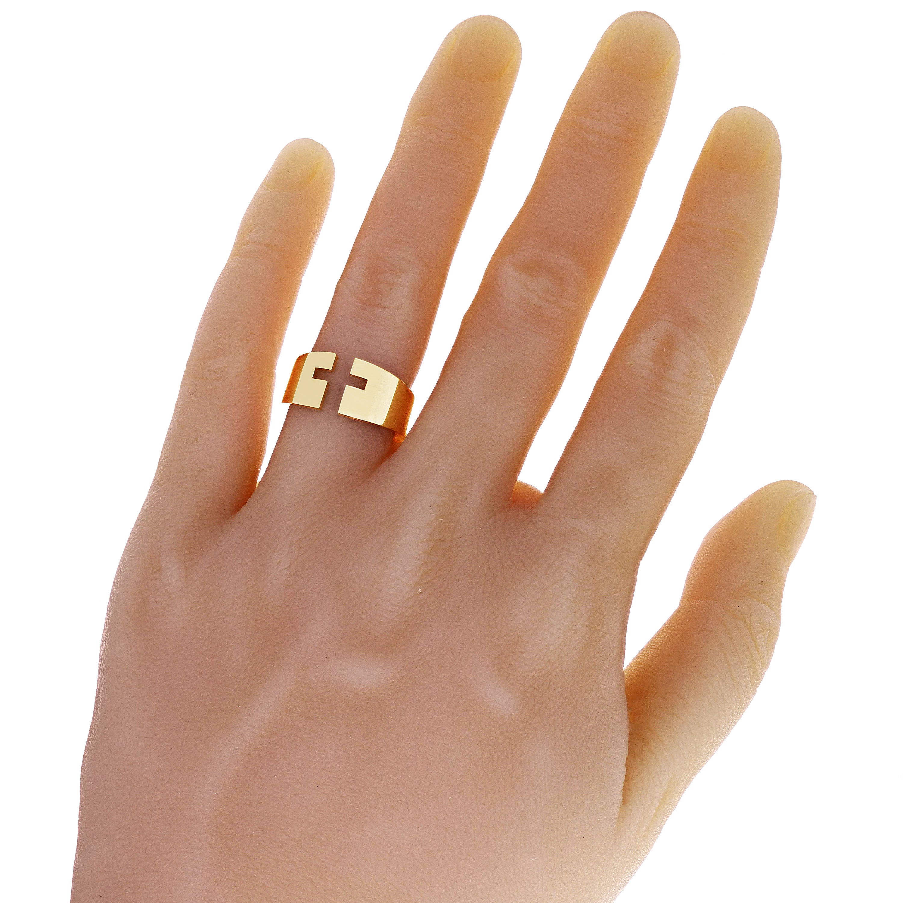 14k Yellow Gold Open Front Cut-out Cross Ring Band Size 8- 9.7mm 7.4 grams