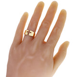 14k Yellow Gold Open Front Cut-out Cross Ring Band Size 8- 9.7mm 7.4 grams