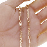 Italian 14k Yellow Gold Hollow Paper Clip Link Chain Necklace 18" 4mm 5.8 grams - 18" 5.8 grams