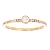 14k Yellow Gold Diamond Stackable Promise Ring Size 6 - Yellow,Ring Size 6