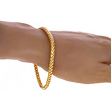 Italian 14k Yellow Gold Diamond Cut Franco Chain Bracelet 4.5mm 8.5" 23.8 grams - 4.5mm 8.5" 23.8 grams