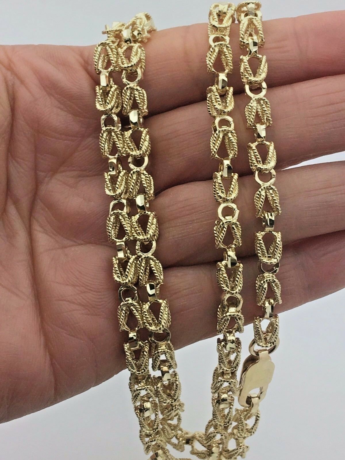 14k Yellow Gold Turkish Link Chain Necklace 20" 5mm 37.6 grams - Yellow,20"