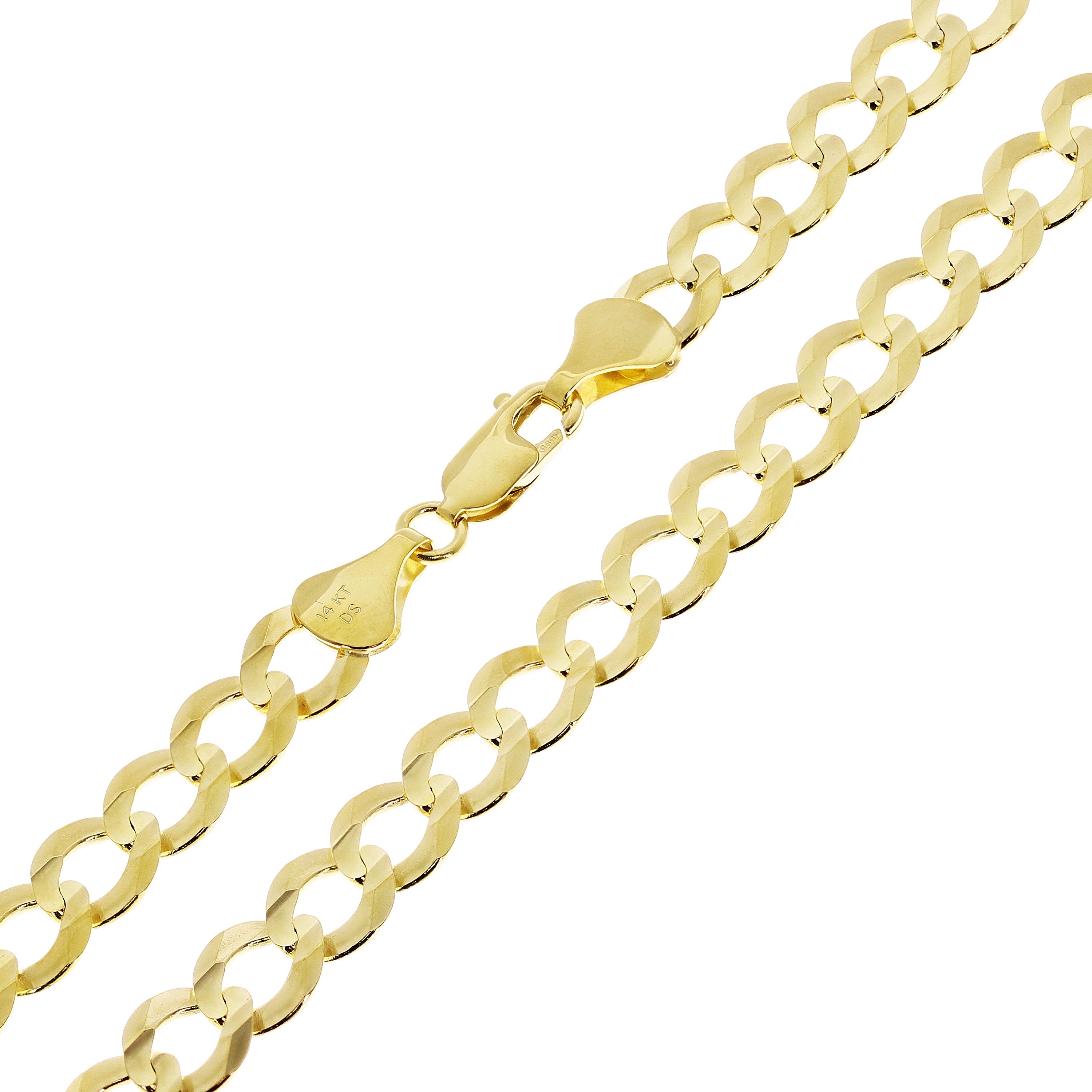 Italian 14k Yellow Gold Curb Link Chain Necklace 20" 8.5mm 30.7 grams - 20"