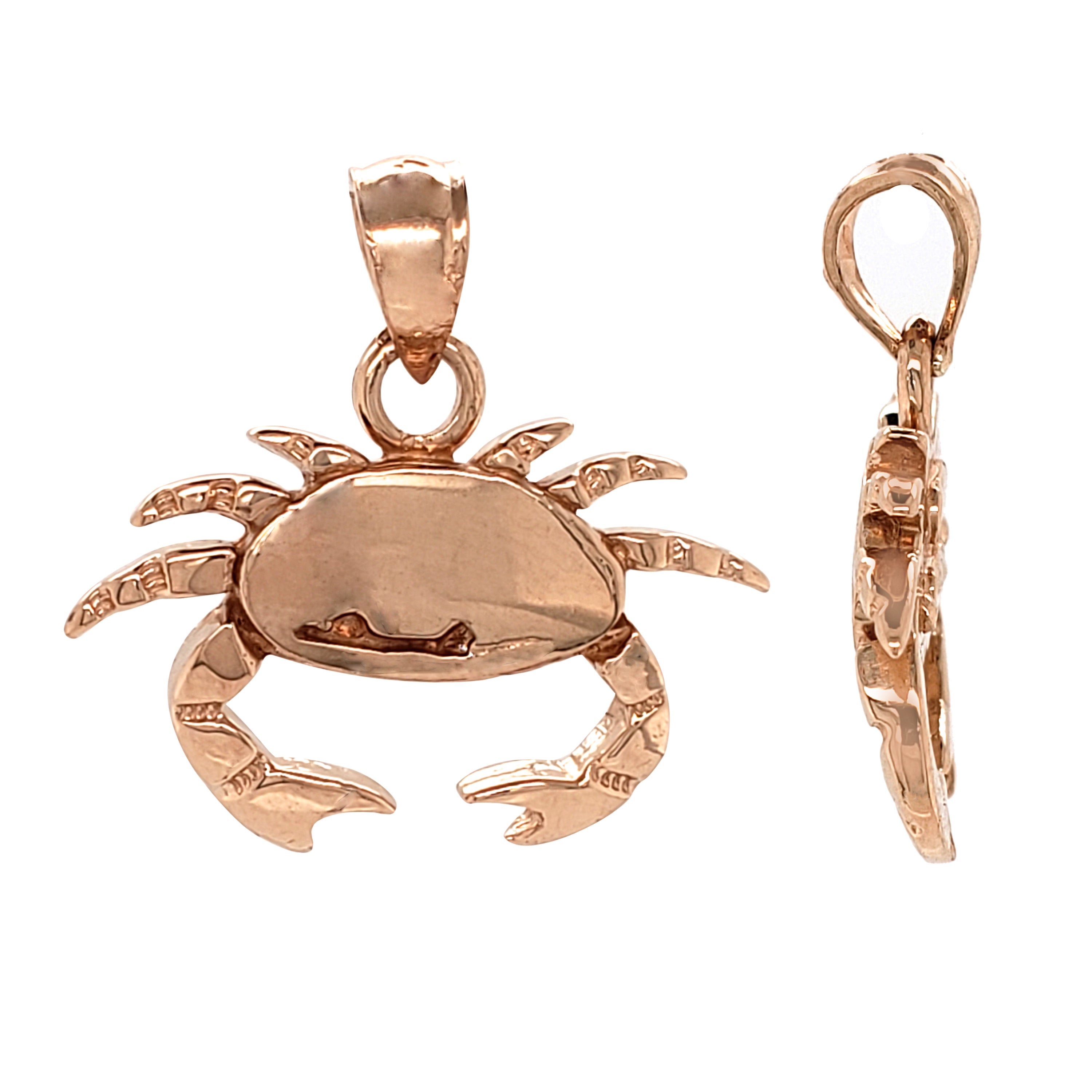 14k Rose Gold 3D Crab Cancer Zodiac Sign Charm Pendant 3.6 grams - Rose