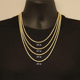 Men's 14k Yellow Gold Solid Square Byzantine Necklace Chain 16" 2.8mm 23.9 grams - 16"