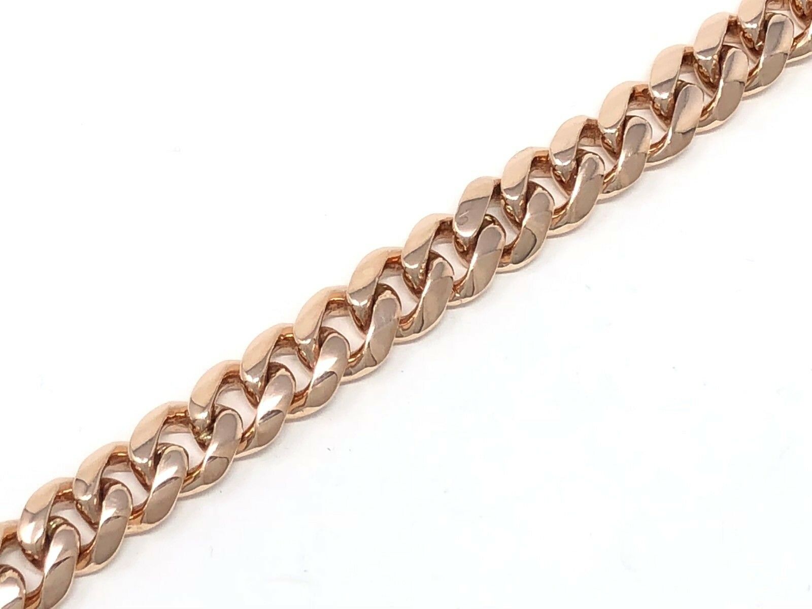 14k Rose Gold Miami Cuban Chain Bracelet 8.75" 9.7mm 54.8 grams