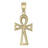 14k Yellow Gold Egyptian Ankh Cross Charm Pendant 1.2 grams - Yellow